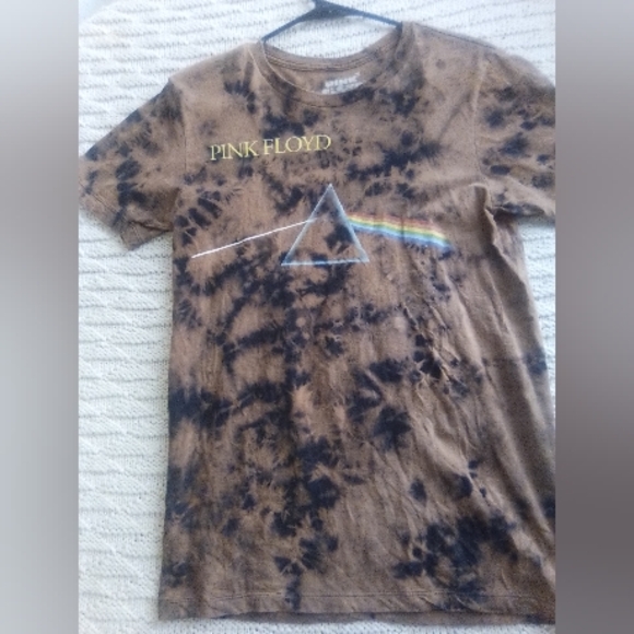 Tops - One of a Kind Bleach Dyed Pink Floyd Dark side of the Moon Graphic Tee